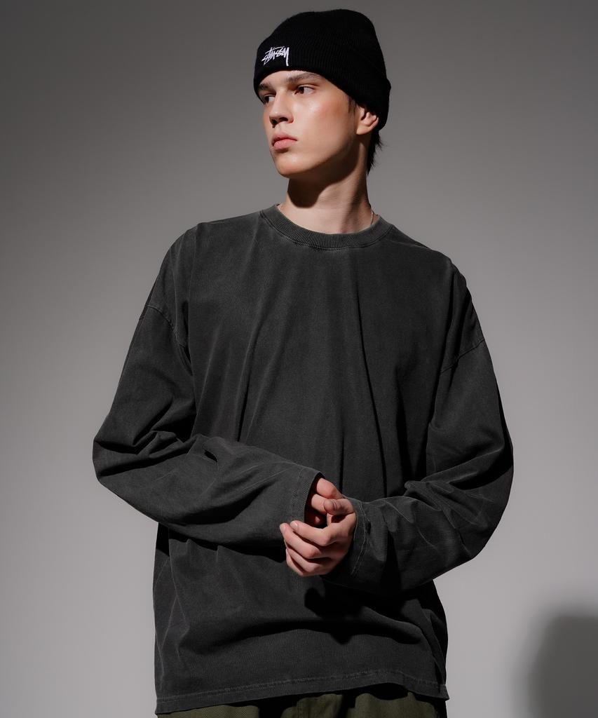 EZKATON New Season Pigment Long Sleeve T-Shirt Deep Gray Kmlt6811