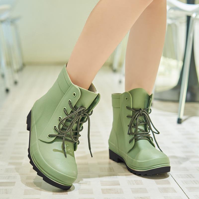 High-top Sports Shoes for Women 2025 Autumn Flat Shoes Casual Versatile with Outdoor Rain Boots Outdoor Knight Women Boots