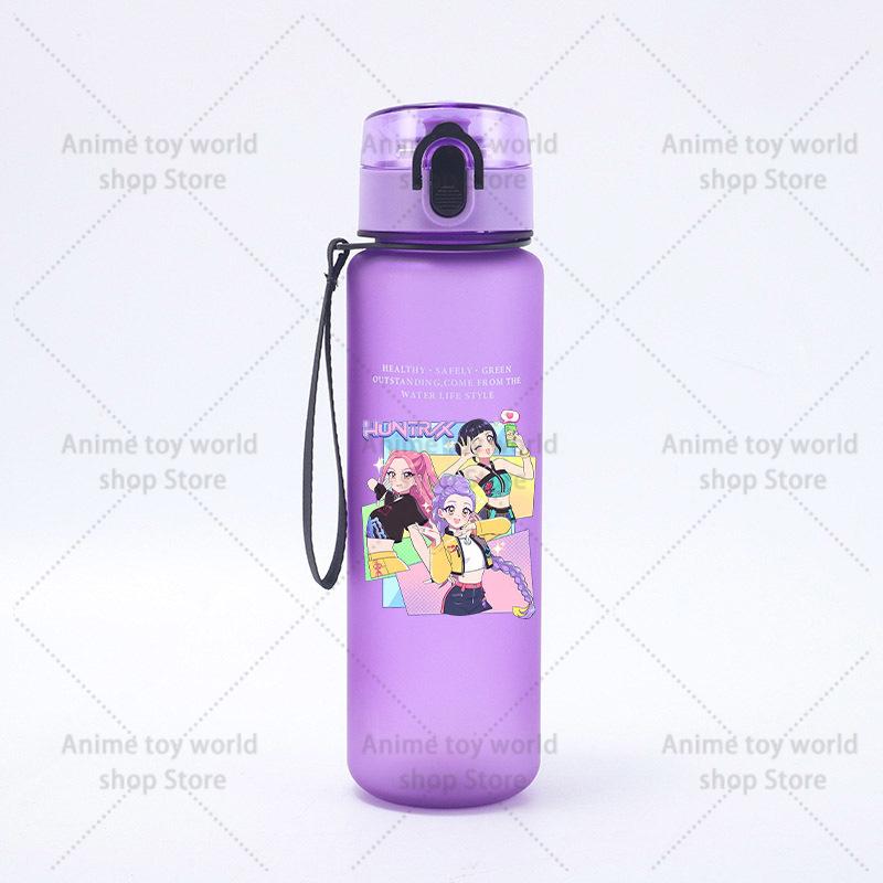 KPop Demons Hunters Large Capacity Sports Water Bottle Motivational Leak Proof Portable Reusable Cups Outdoor Travel Gym Jugs Kid Friendly
