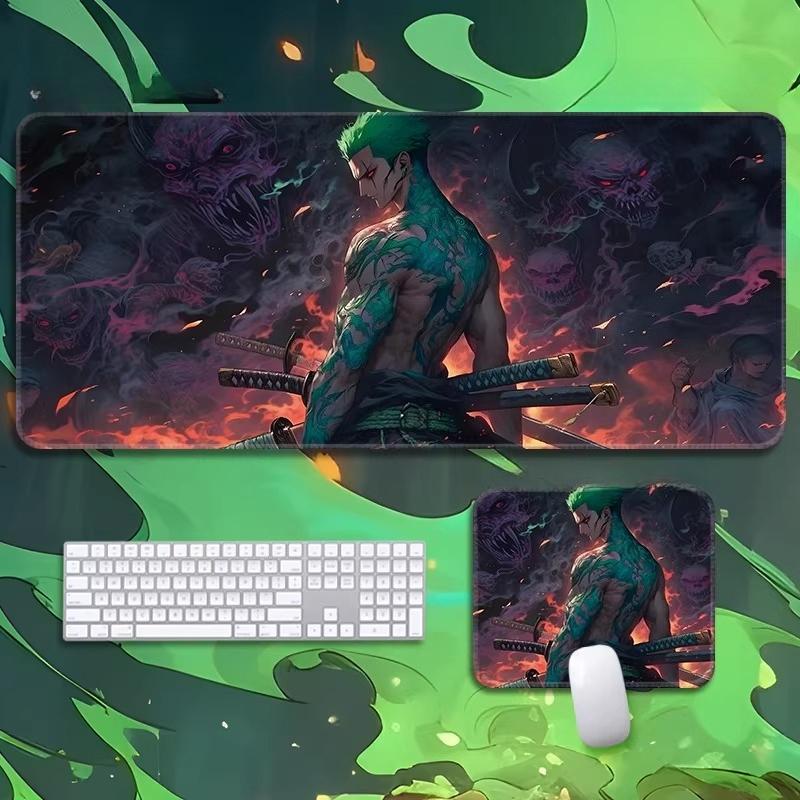 High Quality Roronoa Zoro ONE PIECE Leather Mouse Pad Oversized Small Cartoon Office Game E-sports Computer Keyboard Pad Table Mat Animation Periphery