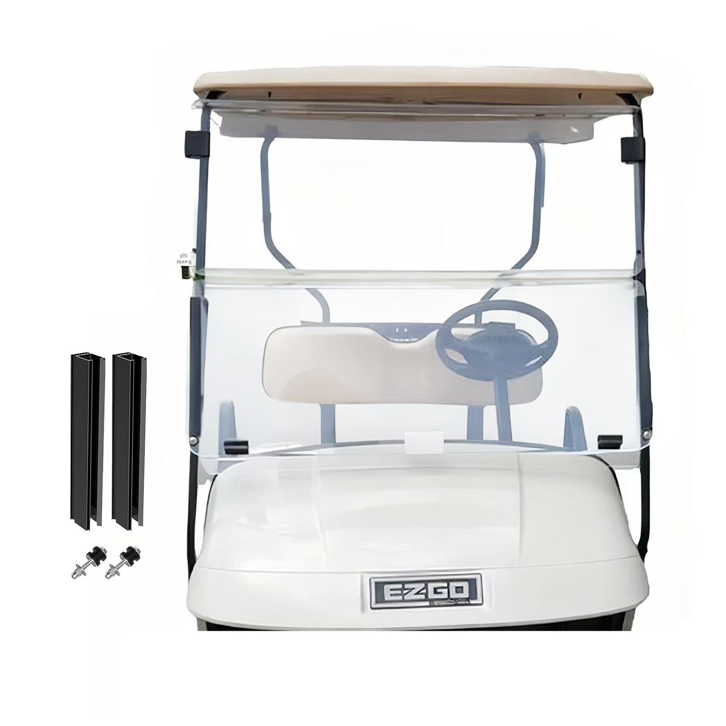 EZGO TXT Acrylic Front Folding Windshield for Ezgo TXT Golf Cart Windshield