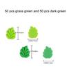 YOUOWO Mixed Resin Leaf Decorative for Cute Resin Decorations 100-Piece Parts, Green, Crafts, Handmade,