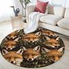Fox Pattern Round rug,Carpet Rug for Living Room Bedroom  Playroom ,Non-slip Floor Mat,Holiday Gifts and Birthday Gifts.