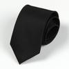 Men's Business Formal Handmade Solid Black 8cm Tie, Professional Attire, Red Wedding Tie