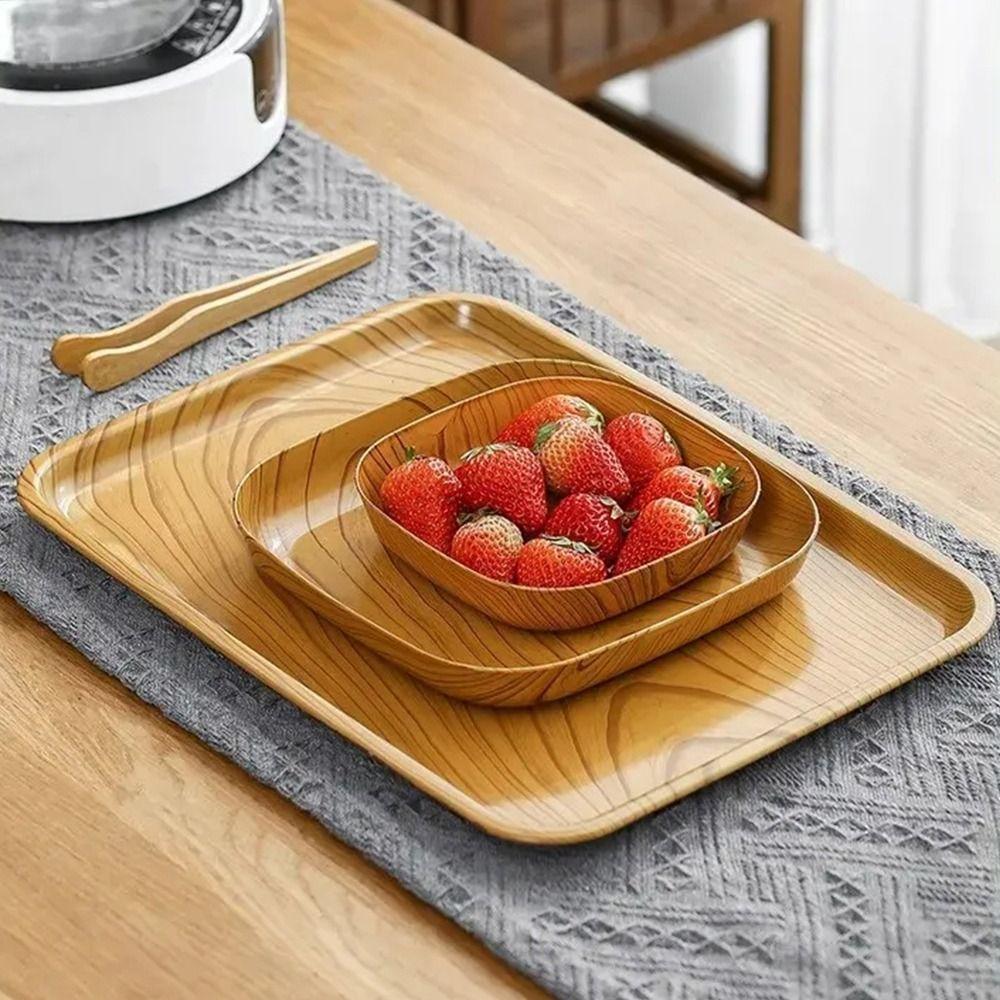 7Pcs/Set 14cm Bone Spitting Dish Imitation Wood Grain Simple Tea Art Dish New Snack Plates