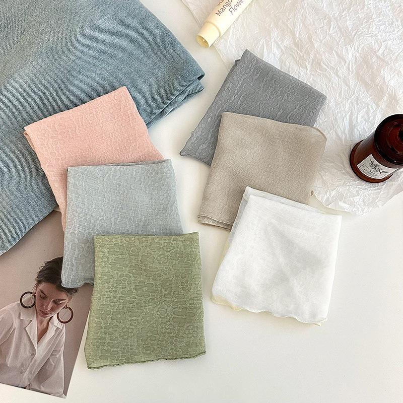 Silk scarf new fashion thin breathable small scarf scarf temperament versatile neck protection scarf rhombus silk scarf waist