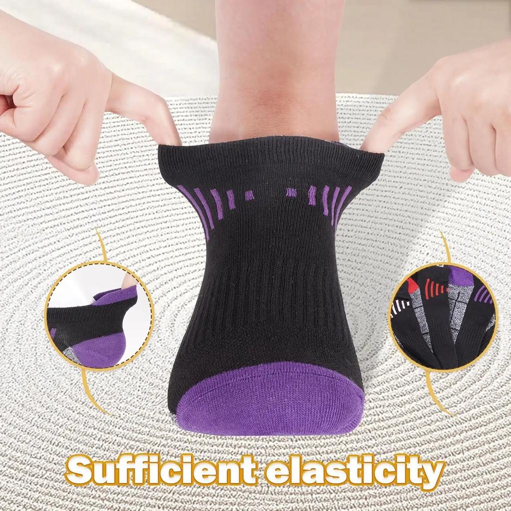 Unisex Anti-Slip Sweat-Absorbent Anti-Odor Anti-Friction Sports Socks for Outdoor Running Low-Cut Ankle Sport Socks