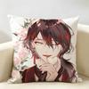 VVtuber Vox Akuma Cute Anime Cushion Cover Natural Linen Organic Fabric DoubleSided Printing Room Sofa Decor Pillow Case