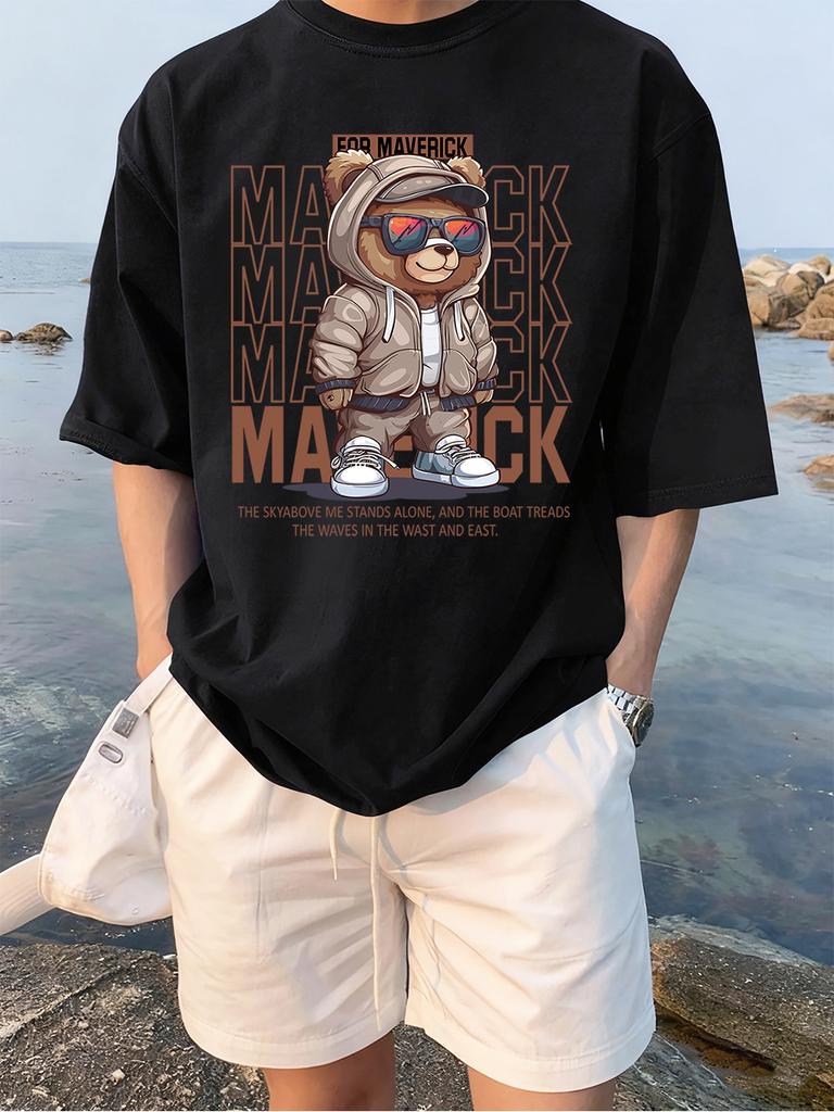 Funny Toy Bow Bear Cartoon Prints TShirts Womens Summer Cotton Short Sleeve Tees Loose ONeck Soft Tops Casual Womans Clothes