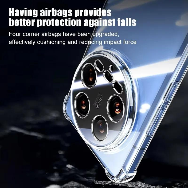 Luxury Airbag Shockproof Transparent Silicone Case For Xiaomi Mi 15 Ultra 14 14T 13 13T Pro 12 12S Pro Ultra Soft TPU Cover