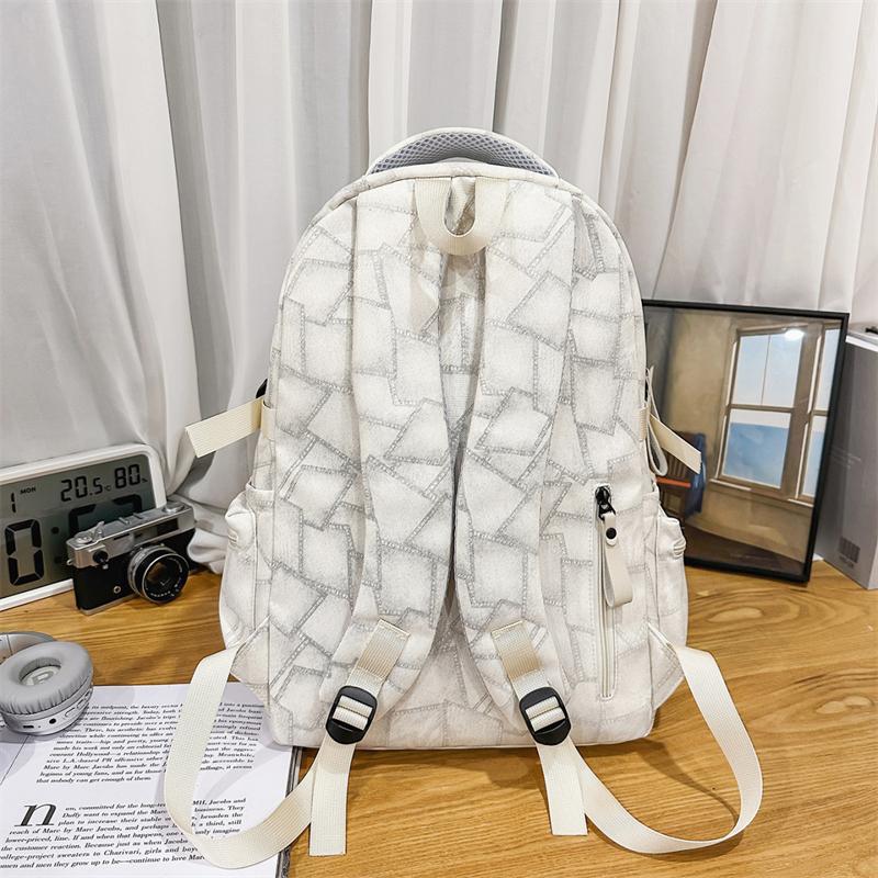 Stone Texture Pattern Student's Schoolbag Large Capacity Unisex Backpack