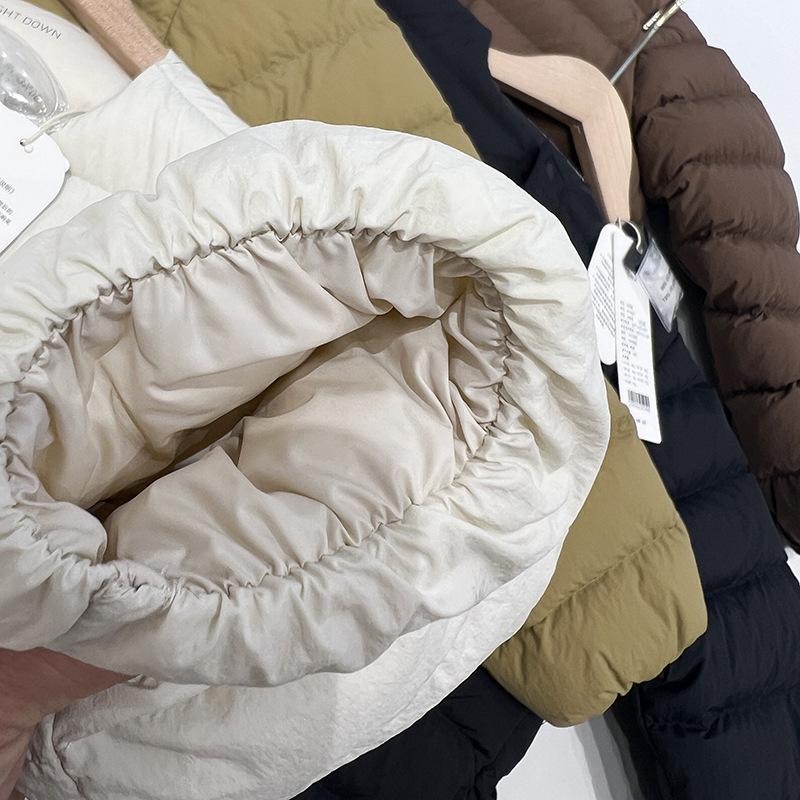 Nuovo piumino leggero bianco per bambini, fodera in piuma d'oca, artefatto per uniforme scolastica, gilet imbottito senza colletto per ragazze