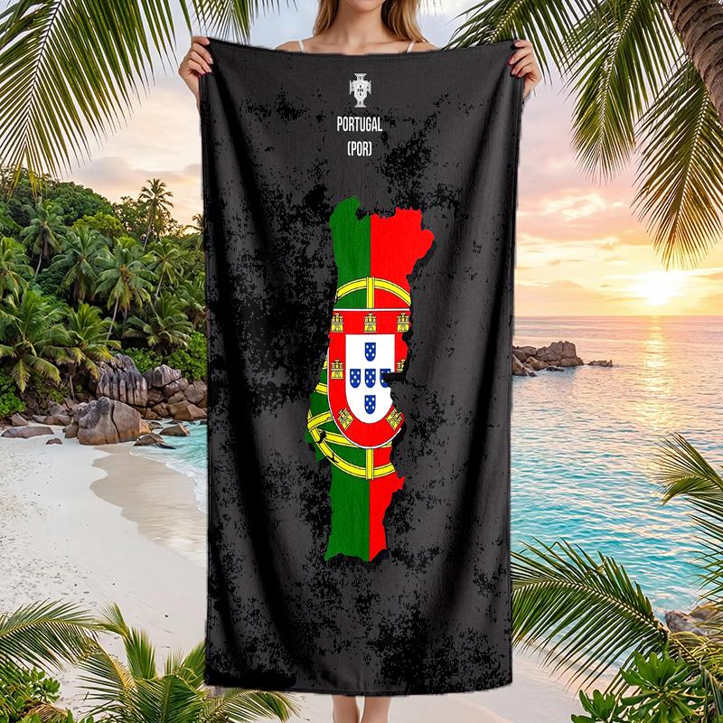 Nationalmannschaft Portugal Strandtuch Weiches Mikrofaser Sommerhandtuch Schnelltrocknend Saugfähiges Handtuch für Strand Schwimmbad Reisen