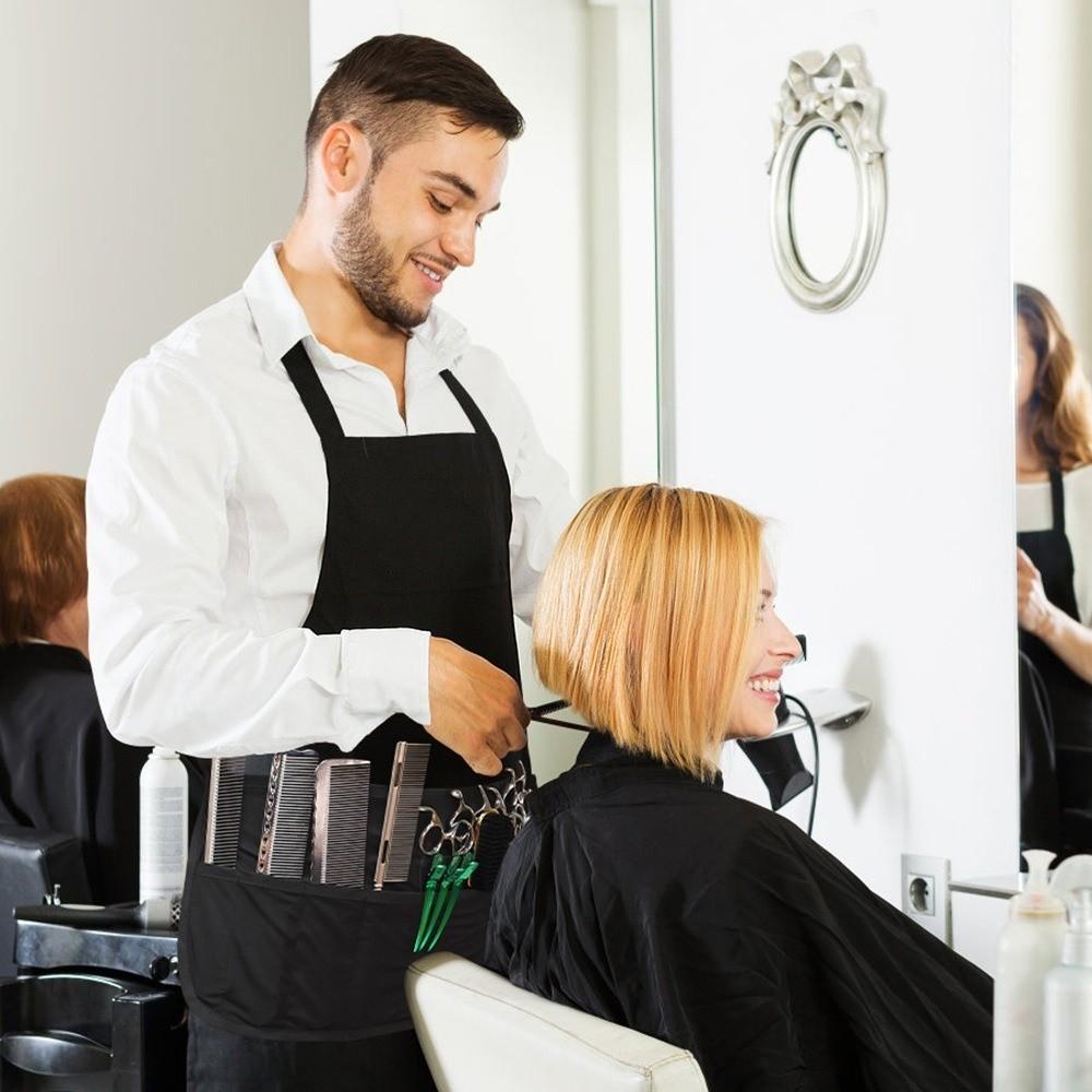 Cinto de Artista com Tira 2 Fileiras Bolsa Avental Impermeável Meio Avental para Cabeleireiro para Mulheres