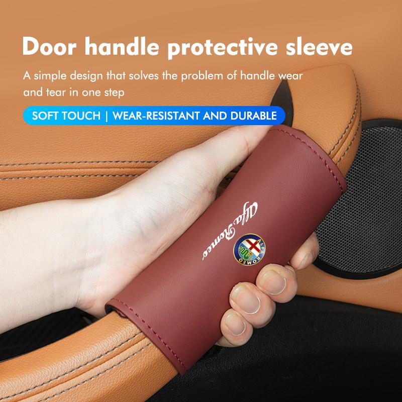 Car Door Inner Handle Protector Cover Handle Gloves Accessories For Alfa Romeo 159 Giulietta 156 147 Giulia Mito GT Stelvio