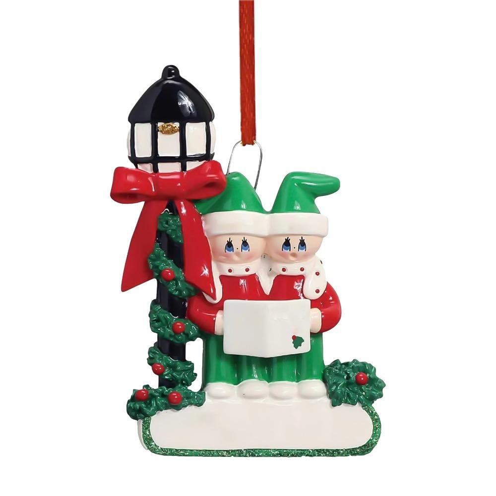 

Уличный фонарь Рождественские семейные украшения Снеговик Цветная картина Семейные благословения Подвеска Декоративные смоляные елочные украшения