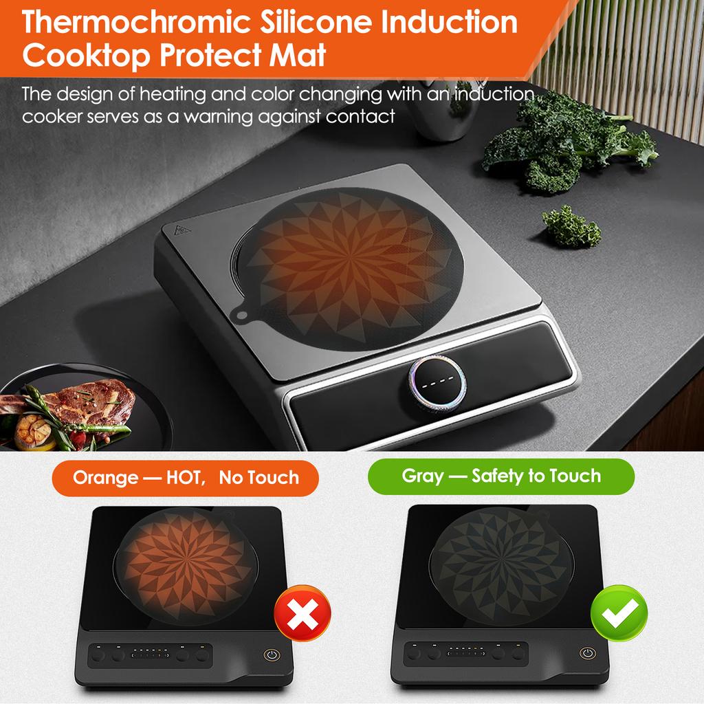 2/4Pcs Induction Cooktop Mat Multifunctional Silicone Countertop Protector Mat  Cooktop Scratch for Kitchen Cooking 24cm