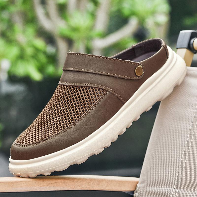 Fashion Breathable Men's Outdoor Slippers New Arrival Summer Half Drag Outdoor Wear-Resistant Sandals Anti-Slip Two-Purpose Half Flats