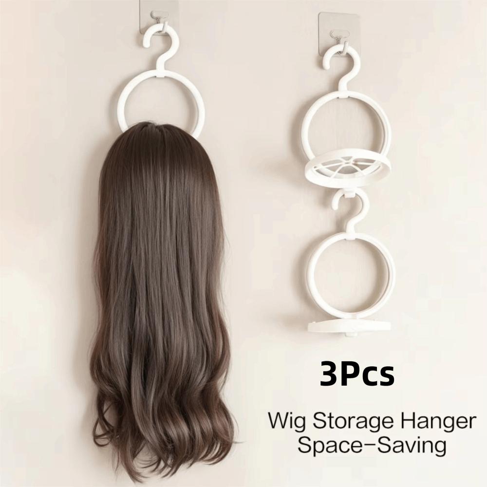 3pcs Hairdressing Collapsible Wig Stand Wig Organizer Portable Wig Display Rack  for Salon