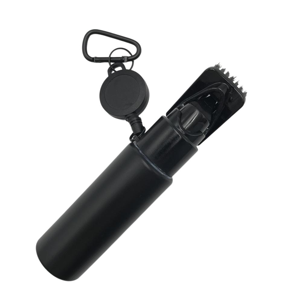 New Black Golf Water Spray Brush Cleaning Brush 120ml Water with Stiff Nylon Bristles and Retractable Pull Ring