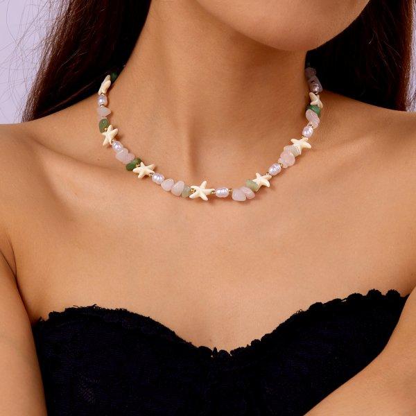 

Натуральний Камінь Бохо Різнокольорове Неправильне Намисто для Жінок Пляж Зірка Морська Намисто-Чокер Літня Вечірка Прикраса Подарунок