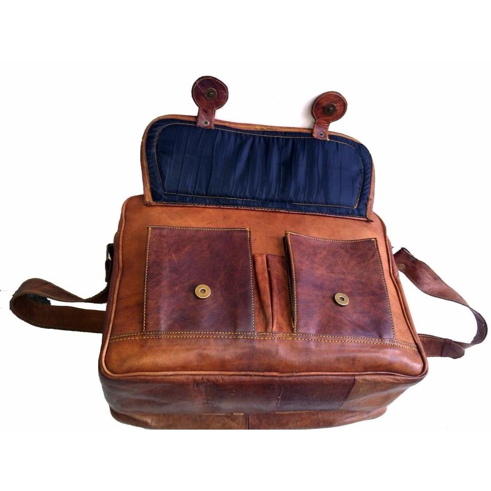New Bag Leather Messenger Laptop Satchel Genuine Vintage Shoulder Men's New Handmade