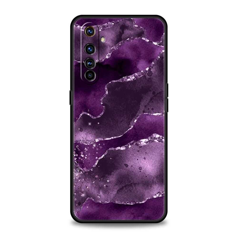 Navy Blue Glitter Agate Marble For Realme GT Neo 2 3 Phone Case Realme 9 8 5G 7 6 GT2 Pro Plus 9i 8i C21Y C3 C11 C25 C35 Cover