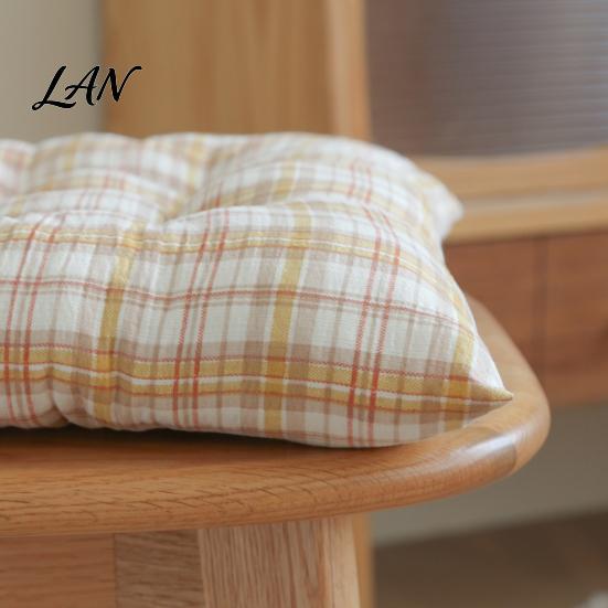 Decorative Plaid Seat Pad Chair Cushion with Ties, Soft Cozy Dining Pad, 16 Home Office Desk X Inch Non-slip for Chair, Dormitory High Elastic