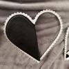 Clutch da Sera a Forma di Cuore Rosso con Diamanti Donna Designer Chic Strass Portafoglio Nero Festa Nuziale Sac A Main