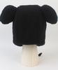 Big Ear Bear Fleece Black Bonnet Hat