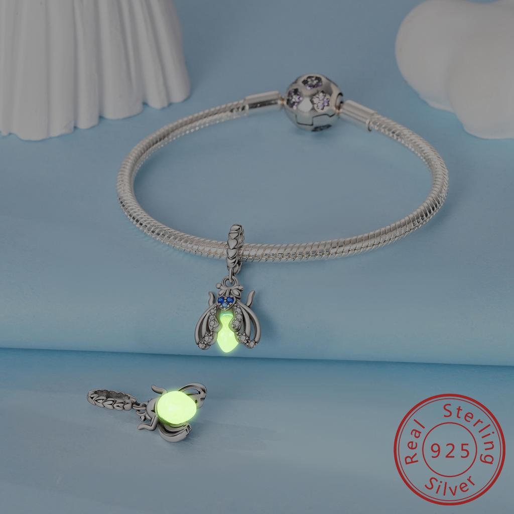 Fit Original Bracelet Copper Glowing Firefly Charms Pendants For Women Jewelry Making Gift