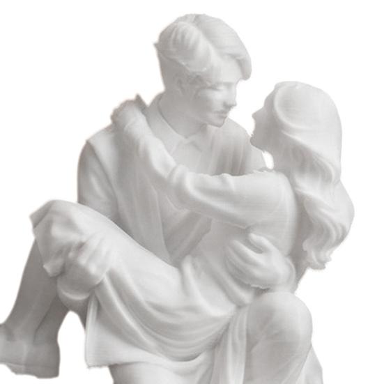 3D Printed Couple Sculpture, Kneeling Princess Carry Figurine, Romantic Art Resin Desk Decor, Unique Anniversary Birthday Gift for Couples, Fitness