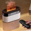 Flame aroma diffuser with LED digital clock color changing mood light and smart remote control for home office desktop use