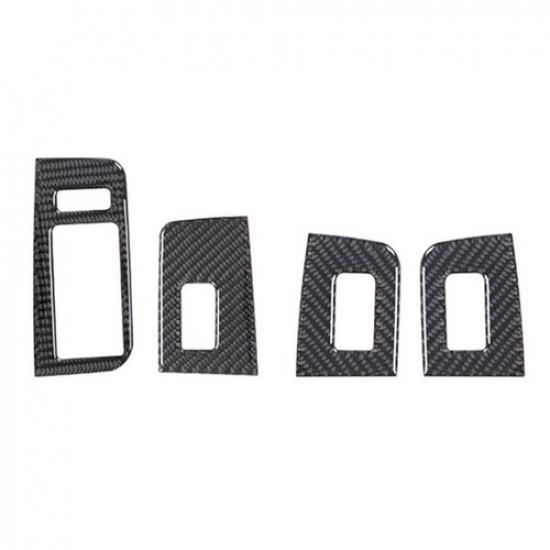 4Pcs Carbon Fiber Interior For Window Control Cover Trim For Acura TL 2004-2008