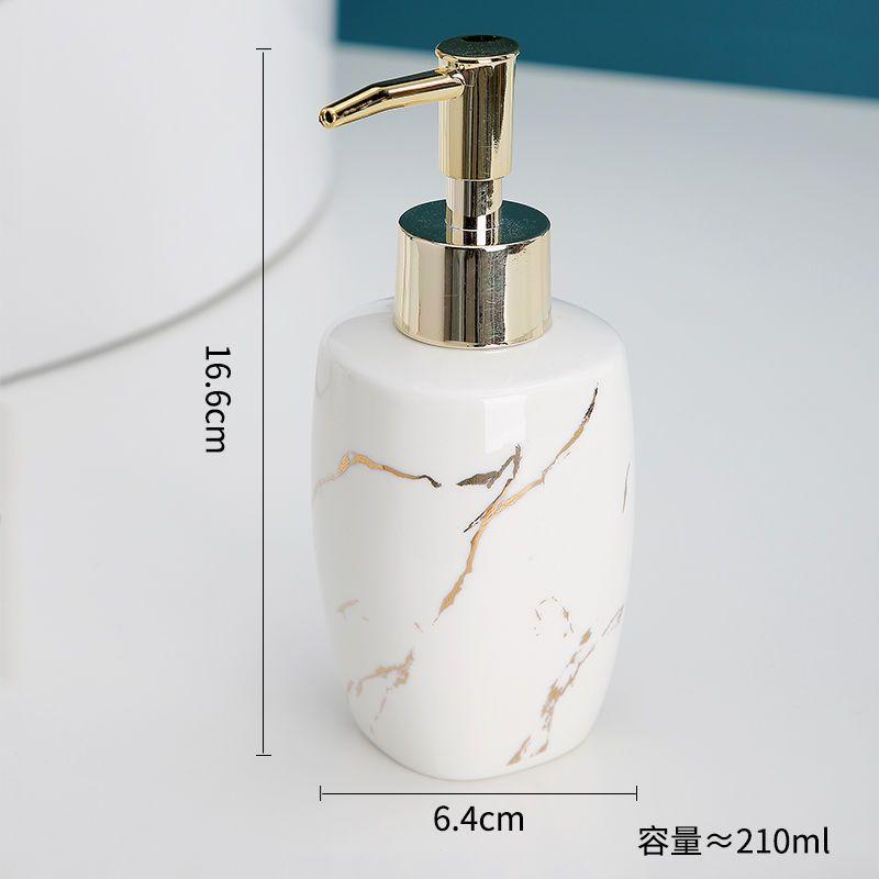 Exquisite ceramic press bottle lotion hand sanitizer separate bottle Luxury hotel shower gel shampoo separate empty bottle