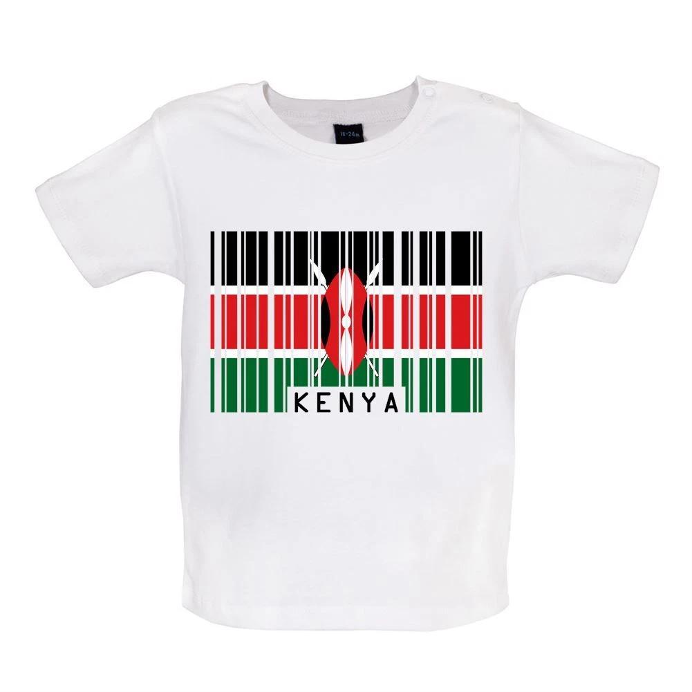 Kenya Barcode Style Flag - Baby Kids Boys Girls Unisex T-Shirt / Babygrow - Kenyan Country Flags 100