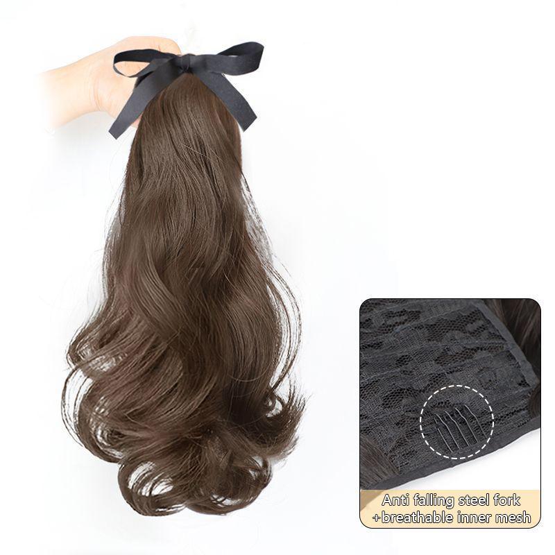 Perücke Pferdeschwanz Damen Birnenblütenlocke Bandage Leicht gewellter Pferdeschwanz Zopf Natürliche Pferdeschwanzperücke