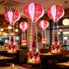 Indoor Festive Lighting Christmas Santa Claus Hot Air Balloon Lantern, Lighted Outdoor Decoration with Foldable Holiday Decorations LED String Lights,