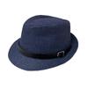 Unisex Fedora z szerokim rondem ze słomy papierowej z klasycznym skórzanym paskiem do ochrony przed słońcem