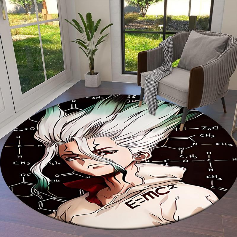 Dr. Stone Round Area Rug,Carpet Rug for Living Room Bedroom Sofa Playroom Decor,Non-slip Floor Mat5