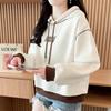 Navava Women Color Accent Long Sleeve Hoodie Sweatshirt Nt2285
