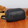Men's Punk Style Rivet Handbag: Versatile, Fashionable, Large-Capacity Clutch and Storage Bag.