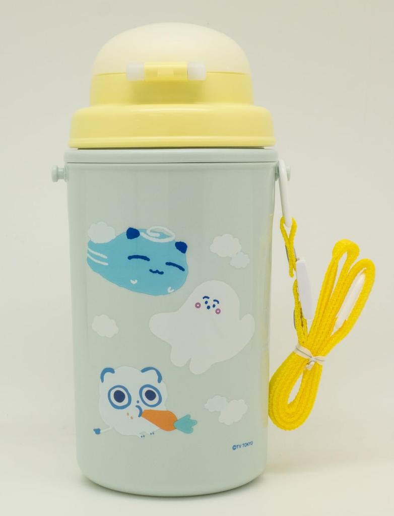 OSK (OSK) Shinapushu Wasserflasche mit Strohhalm, Isoliert, 450ml, Hergestellt in Japan, Einhandöffnung, Weite Öffnung, Leicht zu reinigen, Leicht zu trinken, Niedlich,