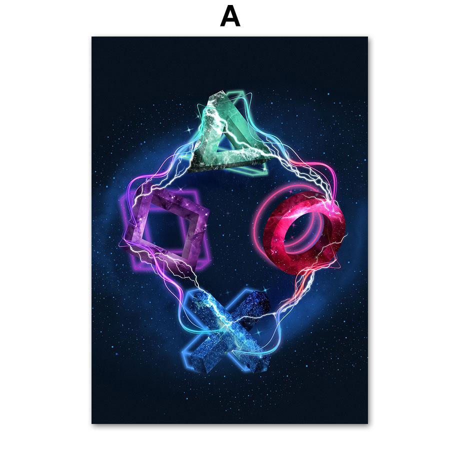 Colorful Video Game Gamer Wall Art Canvas Painting Nordic Posters And Prints Fashion Pictures For Teen Boy Bedroom Decor