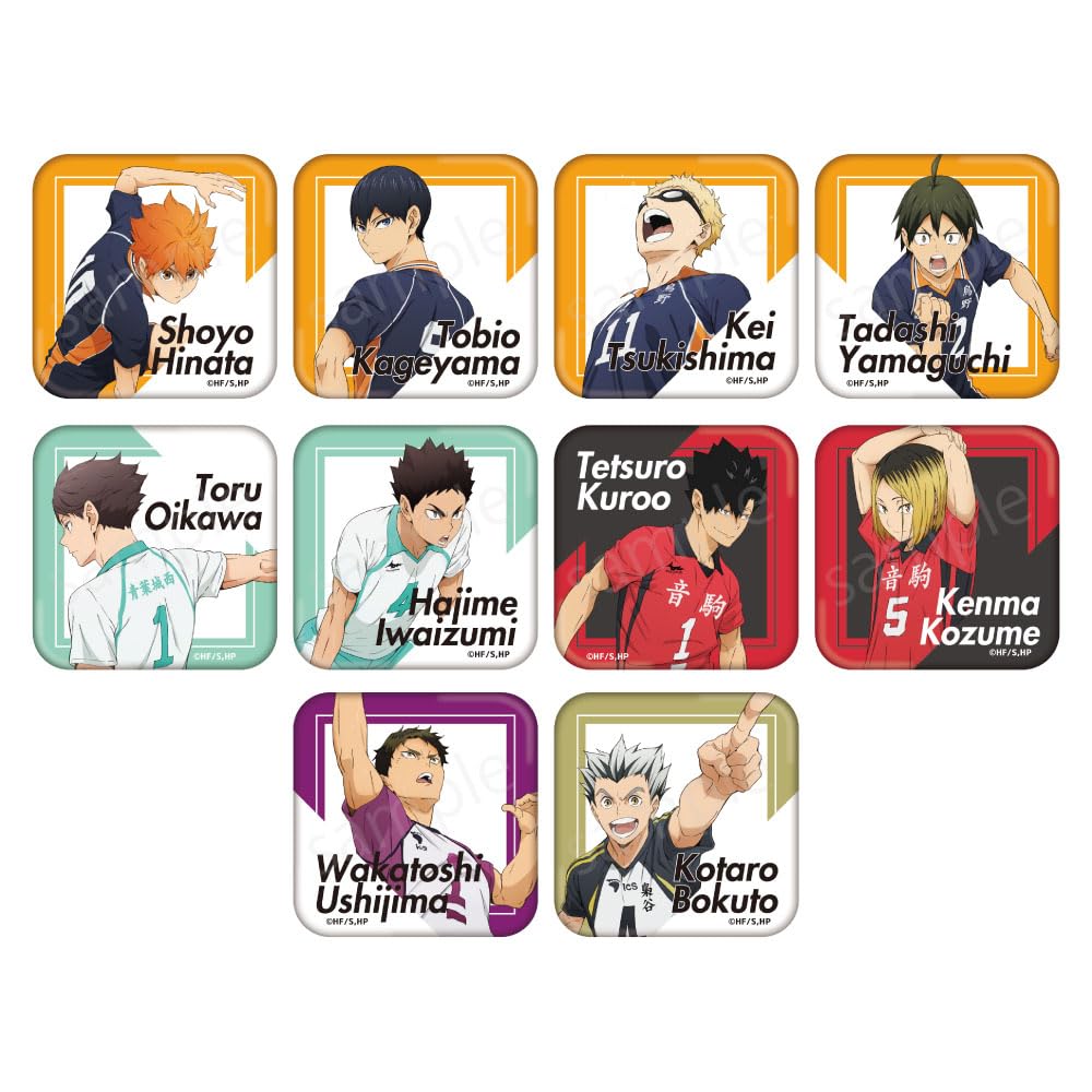 

Аниме Случайный Квадратный Металлический Значок Коробка из 10 штук Haikyu!!