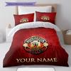 Manchester United F Custom Name Pattern Bedding,Quilt Set Quilt Cover Pillowcase Home Birthday Gift(1 * Duvet Cover + 2 * Pillowcase, Without Core)