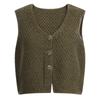 Shop   Women S 6 Color Cropped Button Stretch Knit veSt Red Bom wvS 20784   