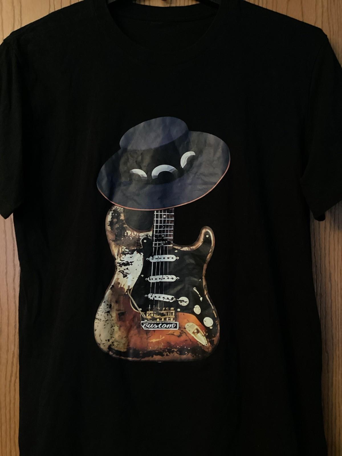 Stevie Ray Vaughn - “Guitar And Hat” Image - Black Shirt - No Tag XXL