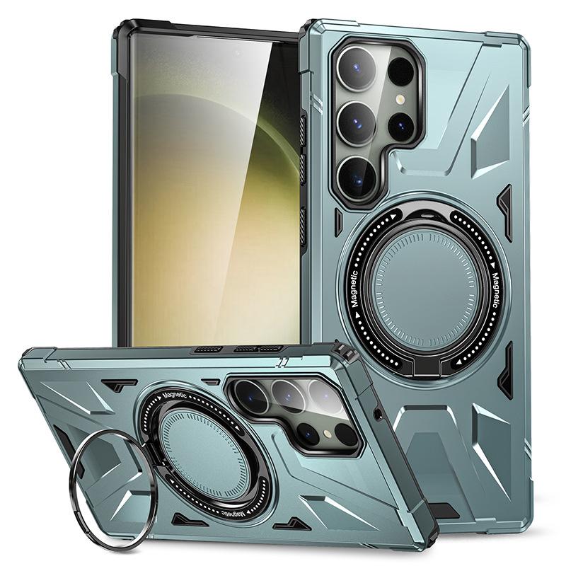 For Samsung S24 S23 Ultra Phone Case Fulcrum in Car Magnetic Suction MagSafe 2-in-1 Anti Drop A15 A54 A05 Protective Back Cover