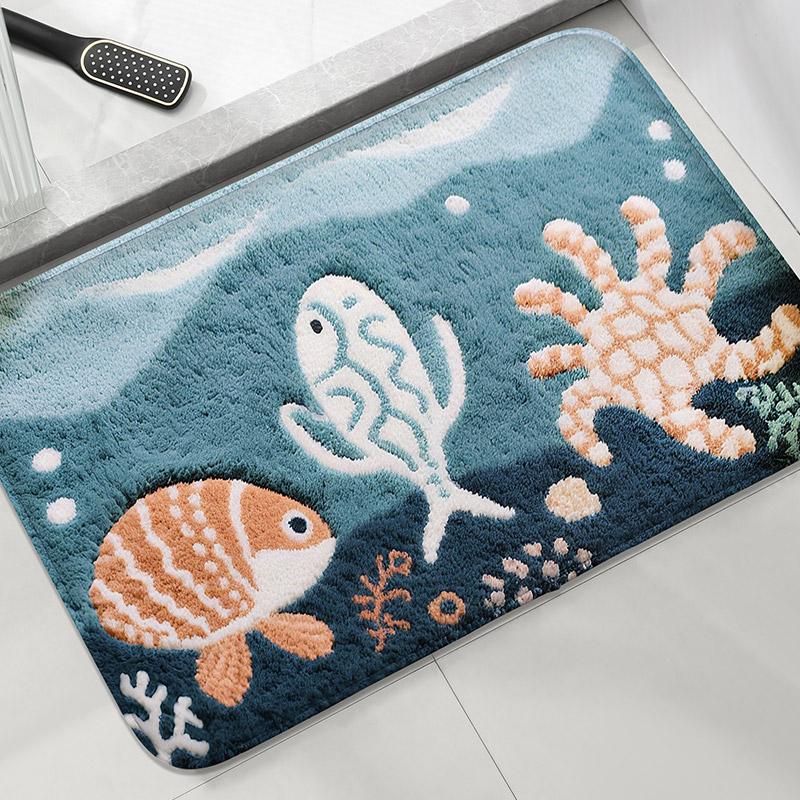Salle de bain Voilier Bleu, Petit Tapis, Toilettes, Tapis de Sol Absorbant, Tapis de Décoration pour la Maison, Paillasson de Salle de Bain, Lavable en Machine 40X60CM
